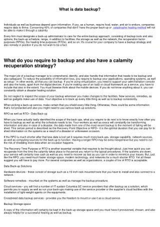 What is data backup?