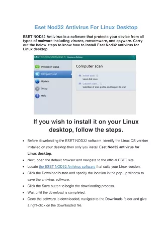 eset nod32 antivirus for linux desktop