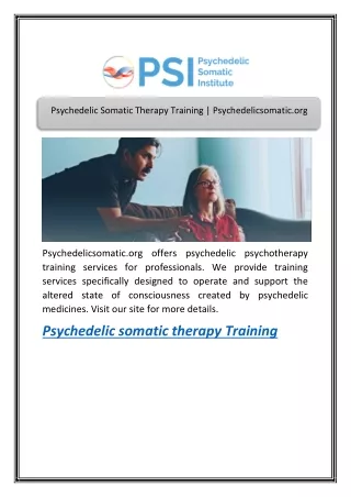psychedelic somatic therapy training