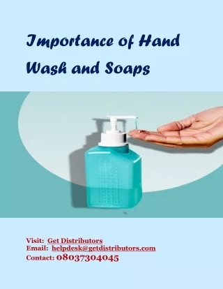 Importance of Hand Wash and Soaps