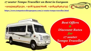 17 seater Tempo Traveller hire in Gurgaon