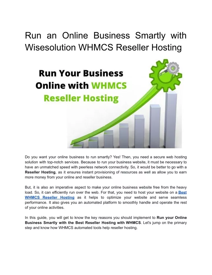 run an online business smartly with wisesolution