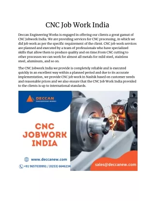 cnc job work india
