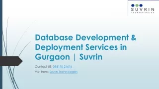 Database Development & Deployment Services in Gurgaon