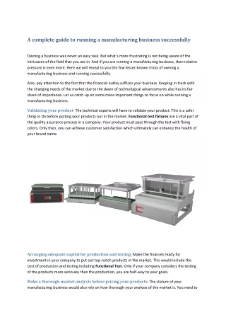 a complete guide to running a manufacturing