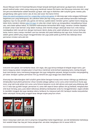 Metode Menjual Game Slot Online Indonesia Atas Mudah
