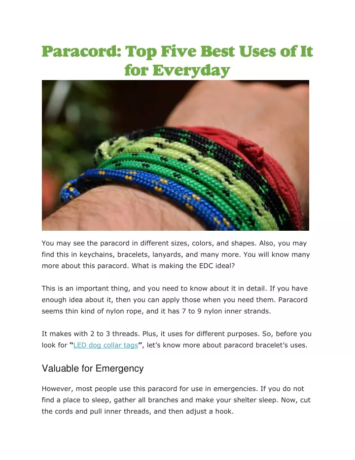 paracord top five best uses of it for everyday