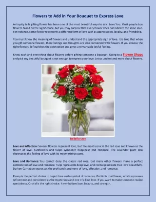 flowers to add in your bouquet to express love