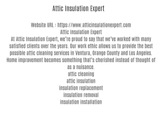 Attic Insulation Expert