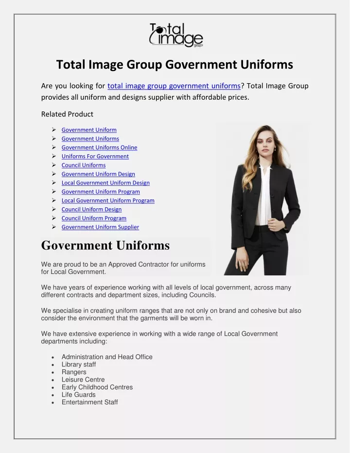 total image group government uniforms