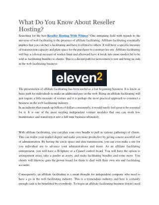 what do you know about reseller hosting searching