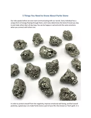 5 things you need to know about pyrite stone