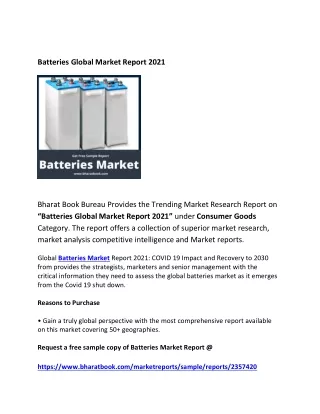 batteries global market report 2021
