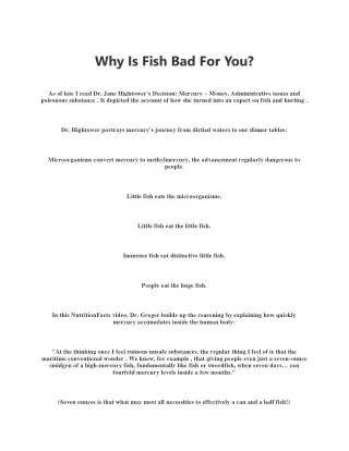 Why Is Fish Bad For You?