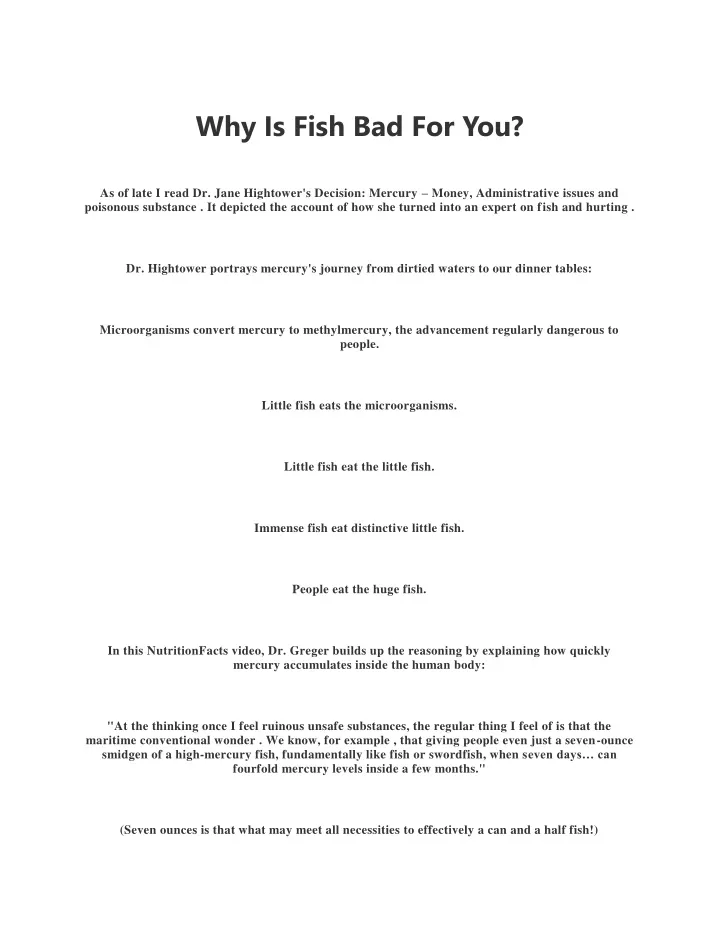 why is fish bad for you