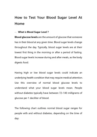 how to test your blood sugar level at