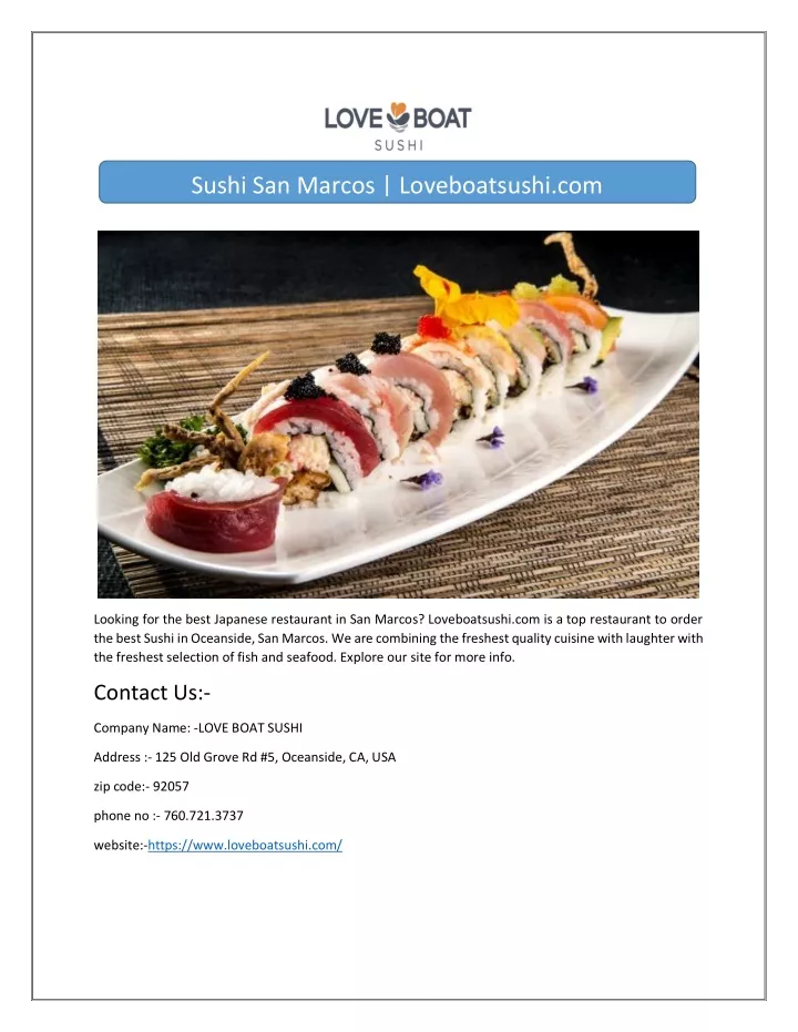 sushi san marcos loveboatsushi com