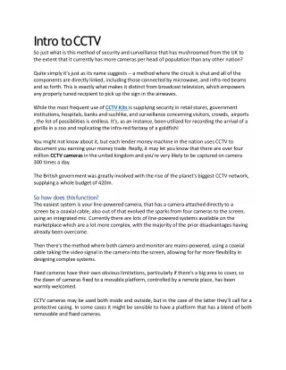 intro to cctv so just what is this method