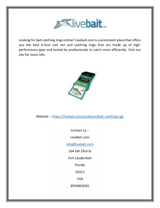 looking for bait catching rings online livebait