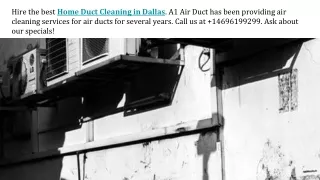 Home Duct Cleaning in Dallas