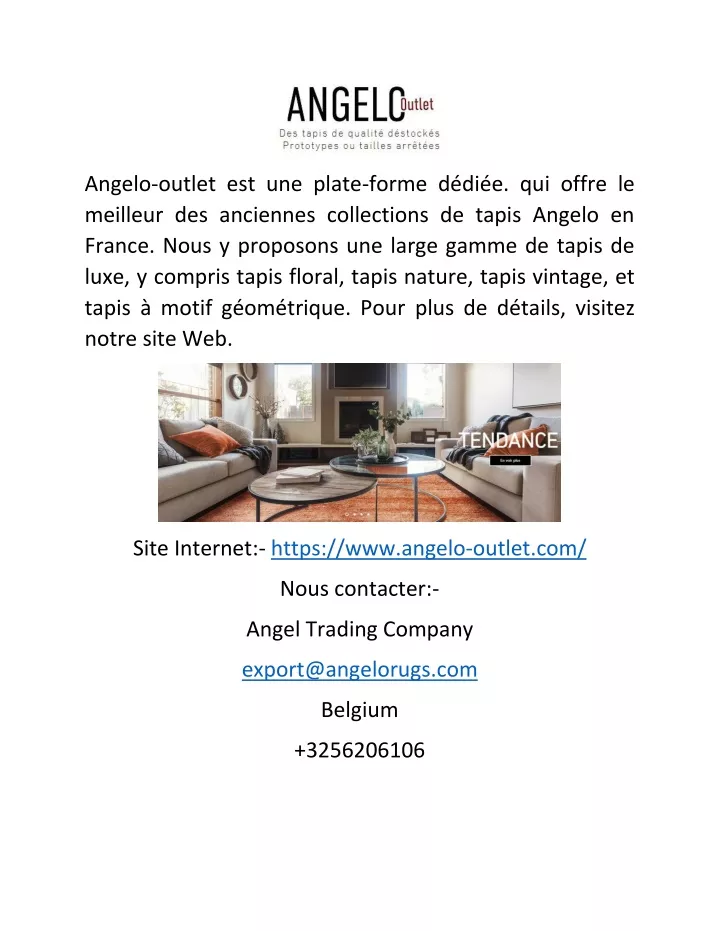 angelo outlet est une plate forme