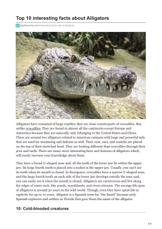 top 10 interesting facts about alligators