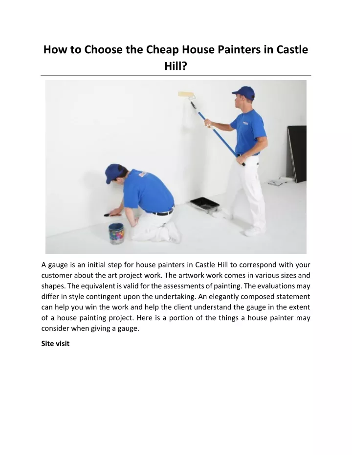 how to choose the cheap house painters in castle