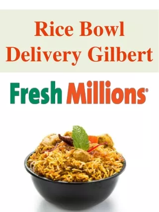 Rice Bowl Delivery Gilbert