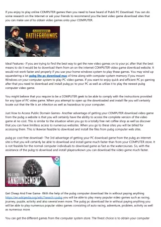 if you enjoy to play online computer games then