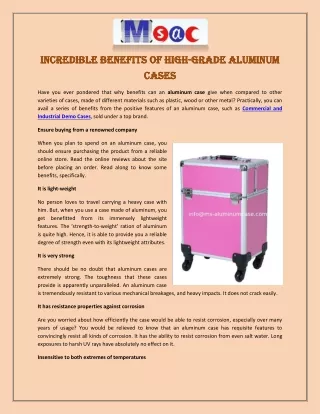Incredible Benefits of High-Grade Aluminum Cases