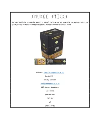Sage Sticks Online|Smudgesticks.co.uk