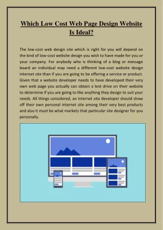 which low cost web page design website is ideal