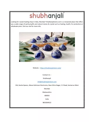 Crystal Healing Shop in Mumbai | Shubhanjalistore.com