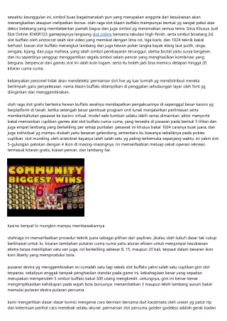 Metode Membentuk Kekaisaran Atas Game Slot Online JOKER123 Indonesia