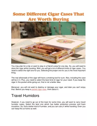 Some Different Cigar Cases That Are Worth Buying