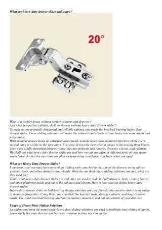 what are heavy duty drawer slides and usage