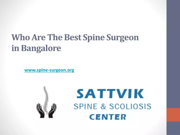who are the best spine surgeon in bangalore