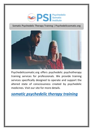 somatic psychedelic therapy training