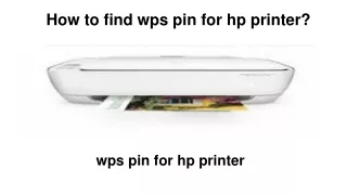 How to find WPS pin on hp printer?