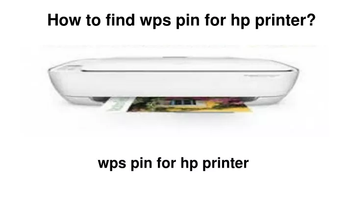 how to find wps pin for hp printer