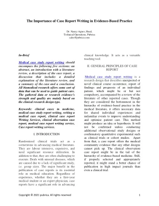 the importance of case report writing in evidence