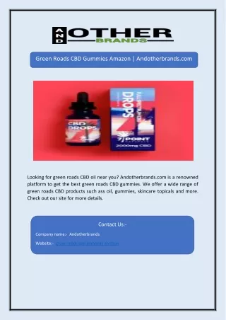 Green Roads CBD Gummies Amazon | Andotherbrands.com