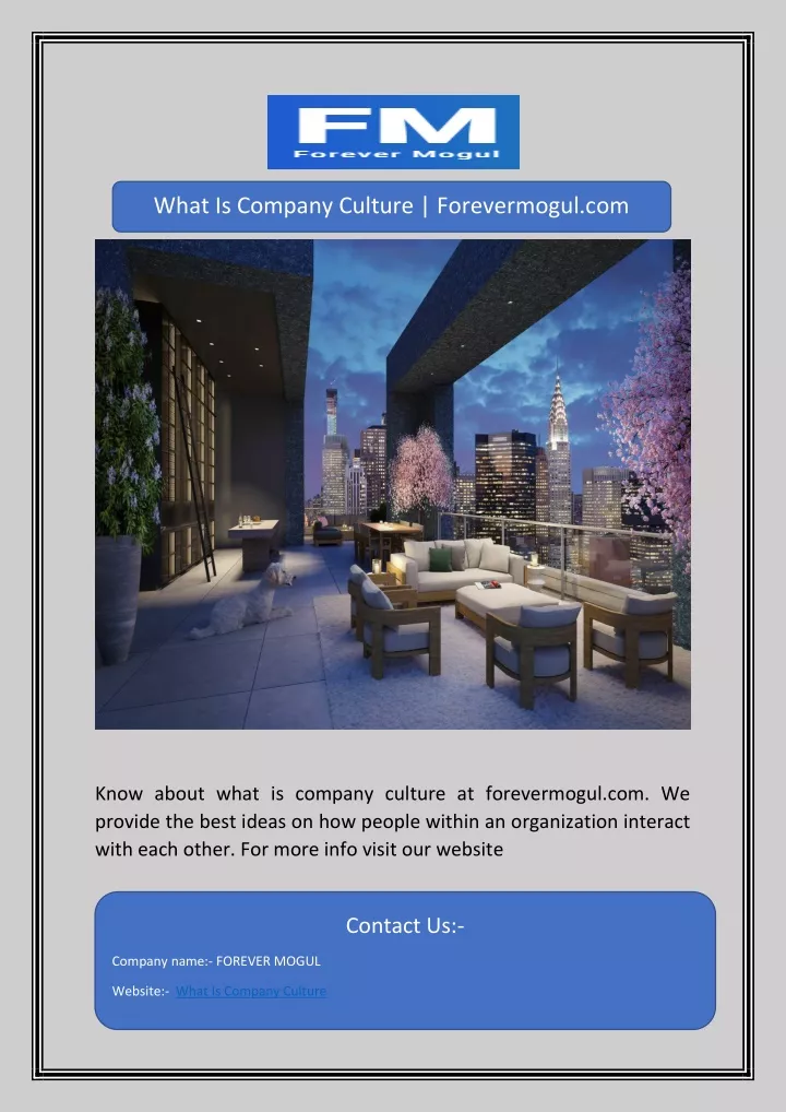 what is company culture forevermogul com