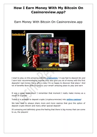 how i earn money with my bitcoin on casinoreview