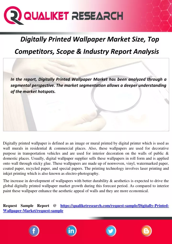 digitally printed wallpaper market size top