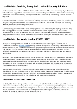 local builders servicing surrey and omni property