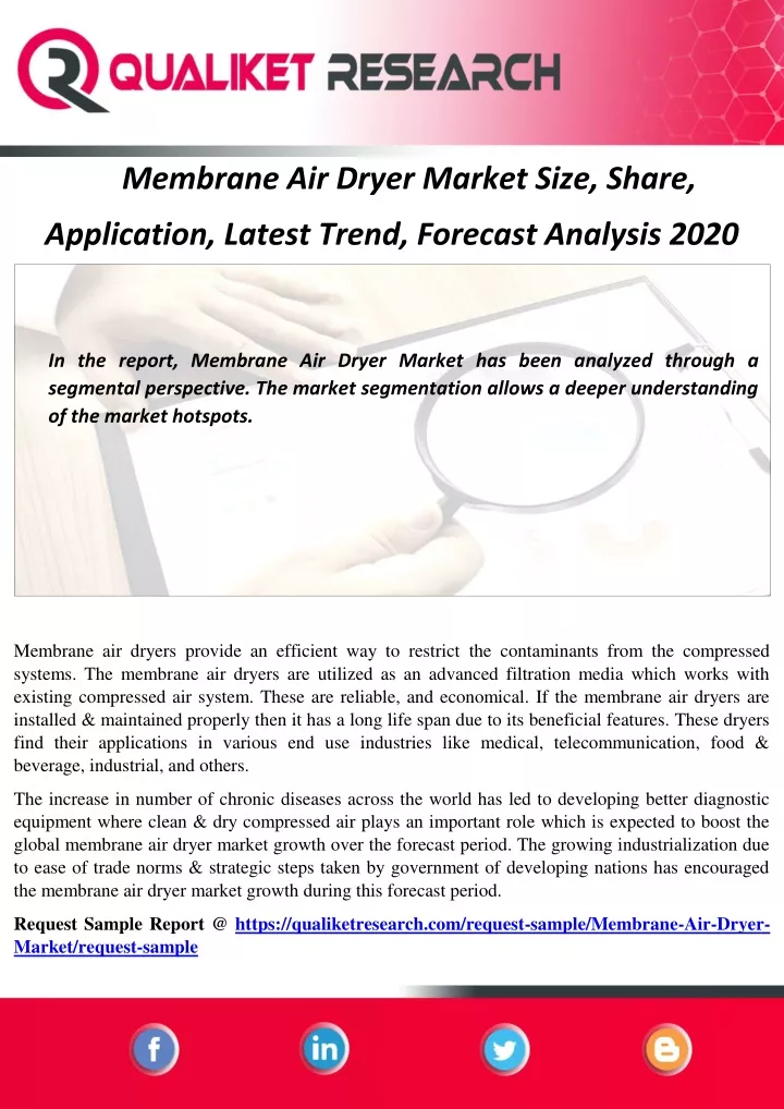 membrane air dryer market size share