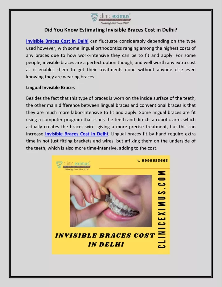 did you know estimating invisible braces cost