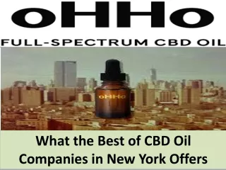 What the Best of CBD Oil Companies in New York Offers