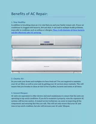 benefits of ac repair